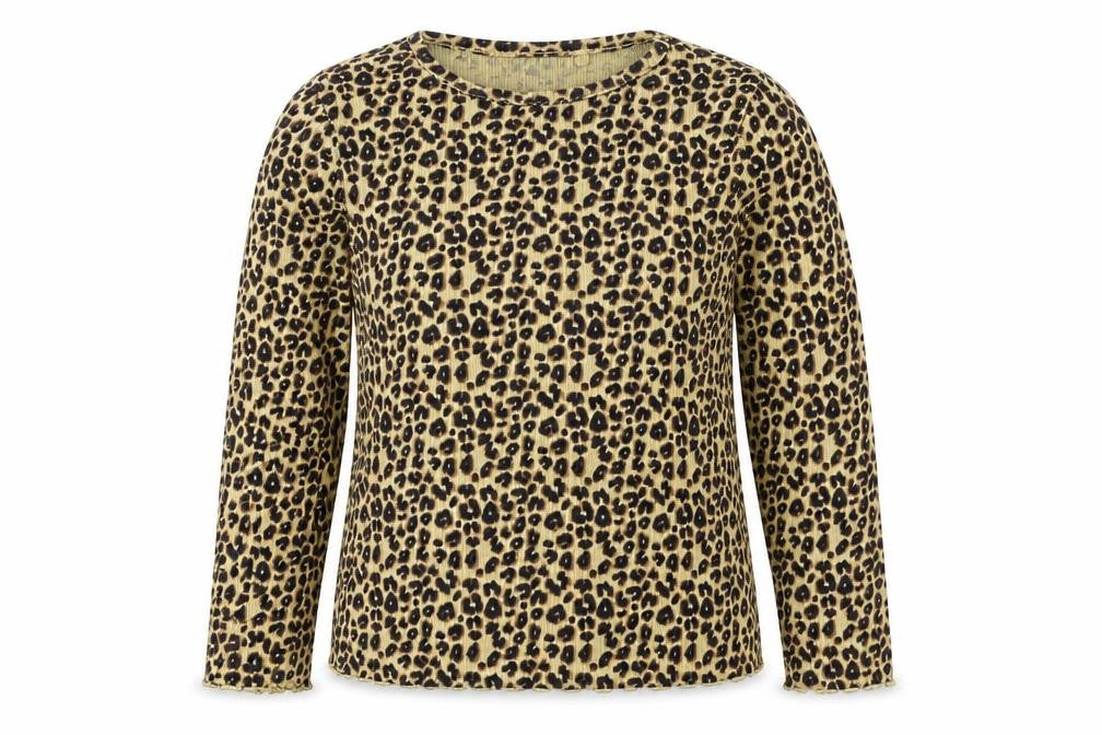 Front view of Next girls’ brown camouflage basic t-shirt, size 2-3, years