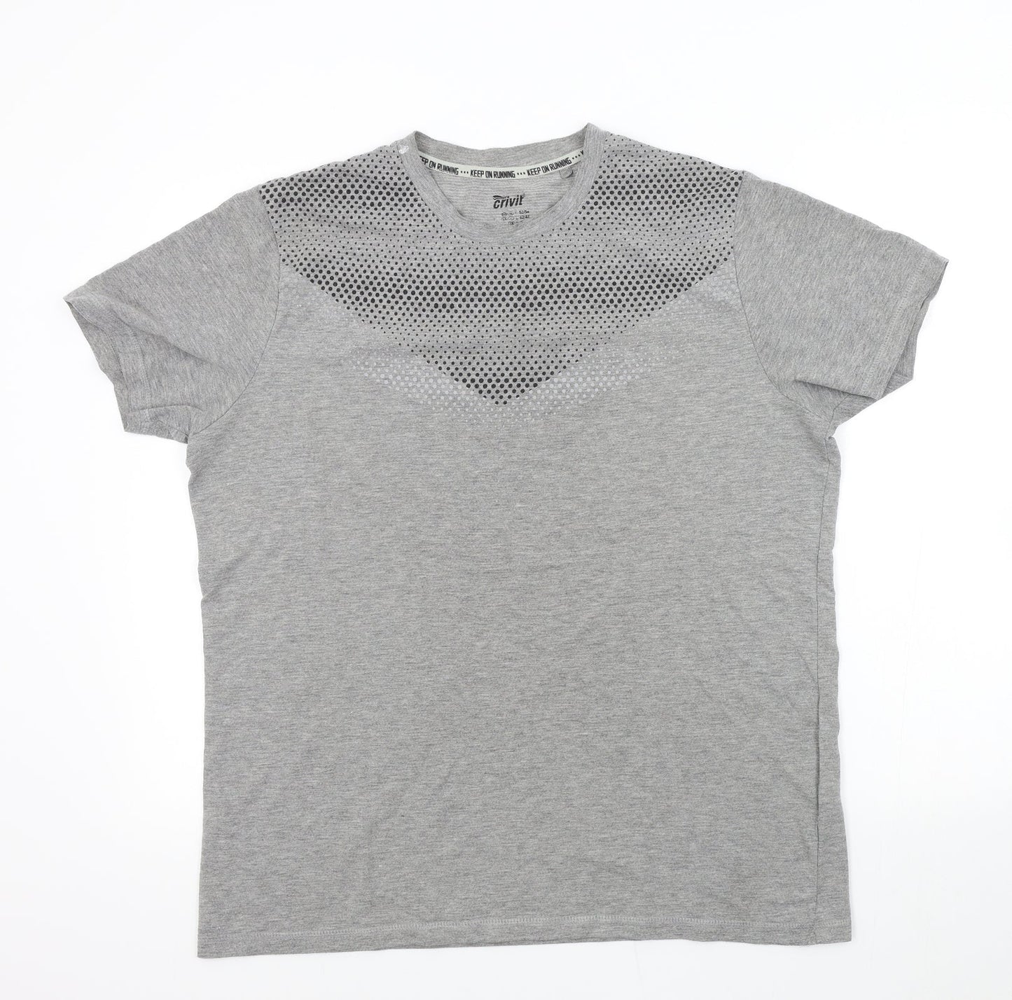 Crivit Mens Grey Colourblock   T-Shirt Size L