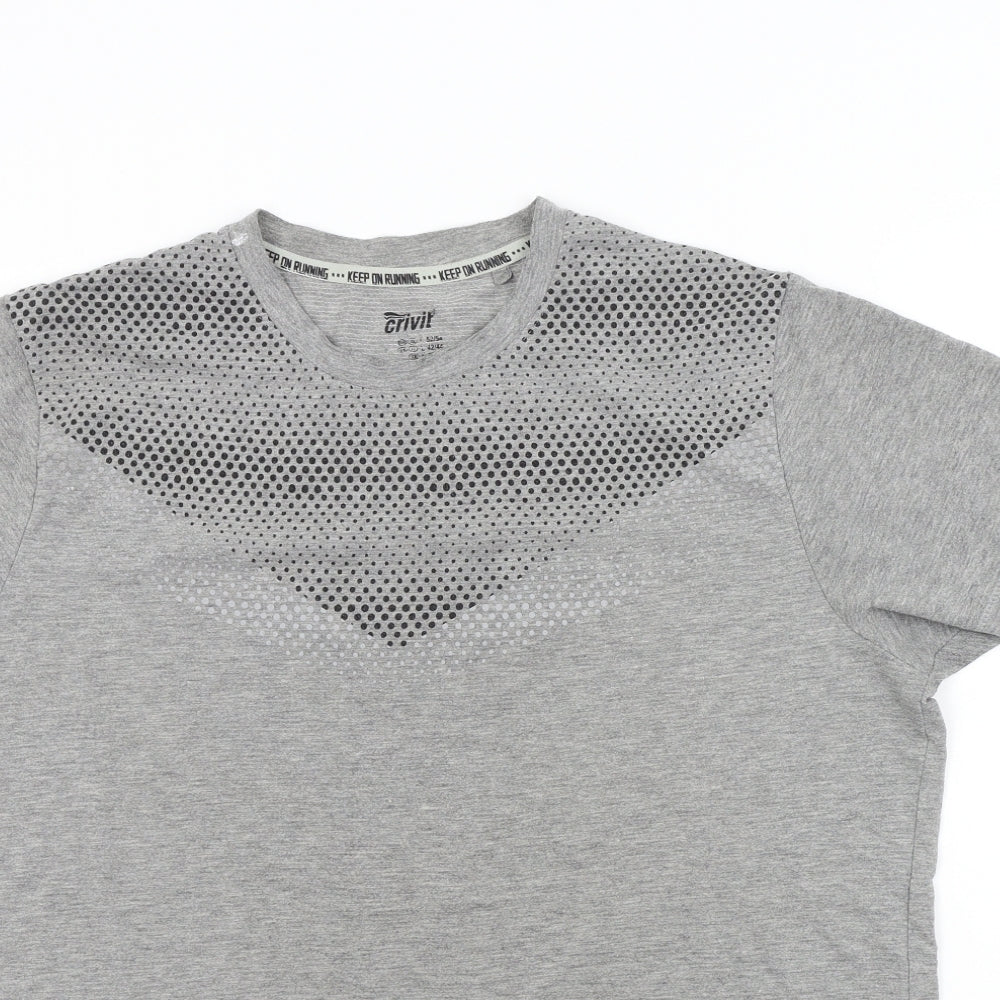 Crivit Mens Grey Colourblock   T-Shirt Size L