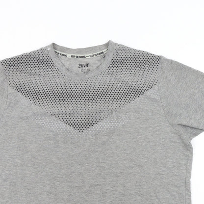 Crivit Mens Grey Colourblock   T-Shirt Size L