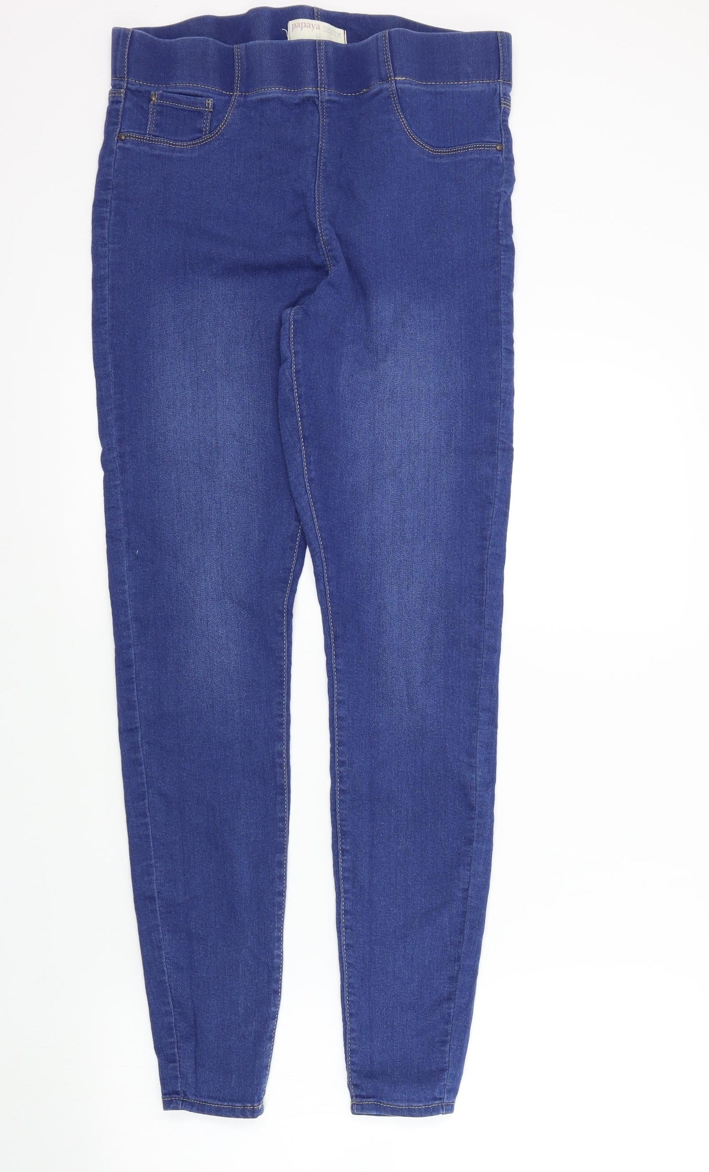 Womens UK Size 12 Papaya Extra-Slim Fit Skinny Blue Jeans