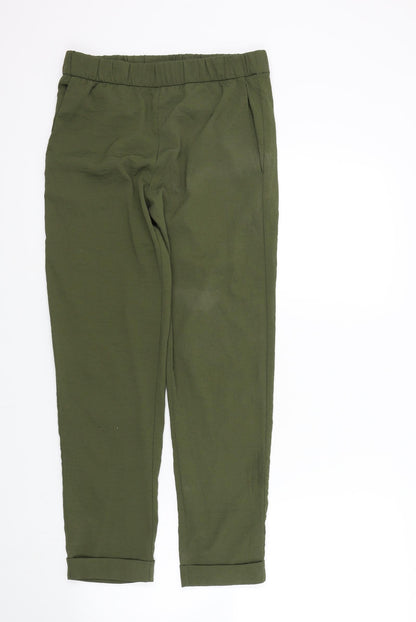Womens UK Size 8 H&M Regular Fit Dress Pants Green Trousers