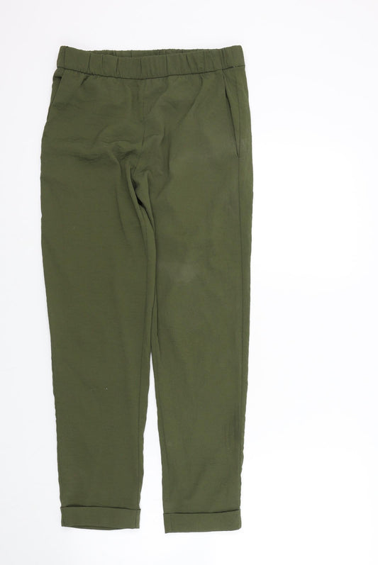 Womens UK Size 8 H&M Regular Fit Dress Pants Green Trousers