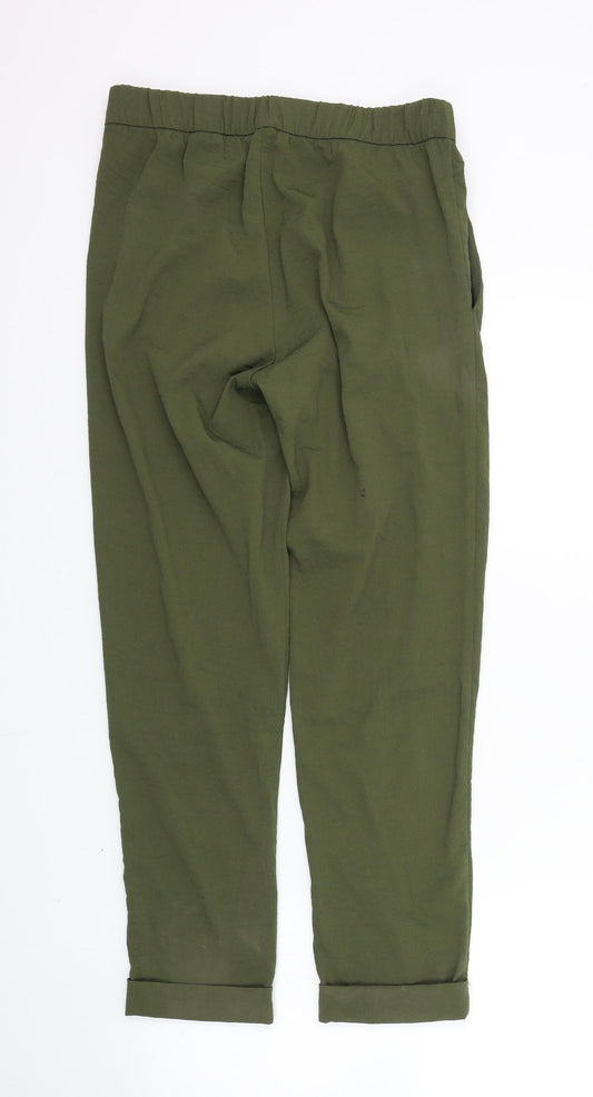 Womens UK Size 8 H&M Regular Fit Dress Pants Green Trousers