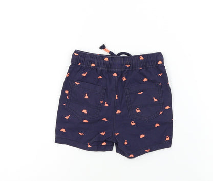 George Boys Blue Geometric  Cropped Trousers Size 12-18 Months