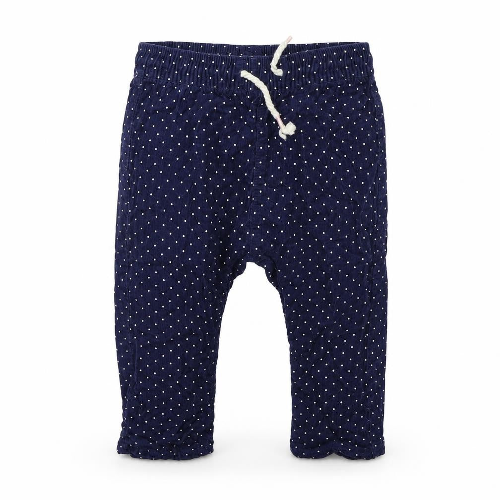 H&M Girls Blue Spotted  Cargo Trousers Size 9 Months