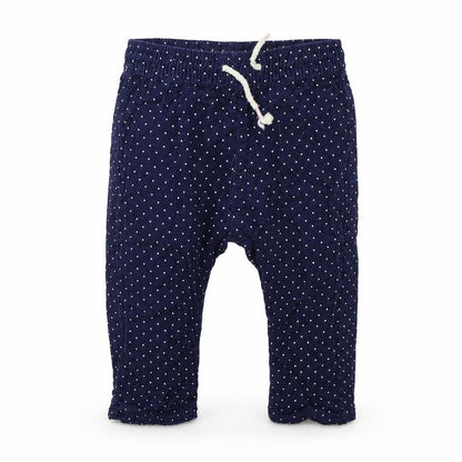 H&M Girls Blue Spotted  Cargo Trousers Size 9 Months