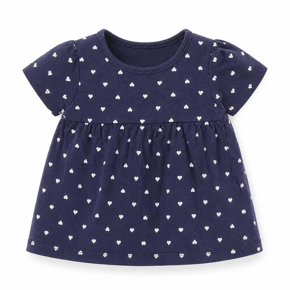 H&M Girls Blue Colourblock  Basic T-Shirt Size 3-6 Months