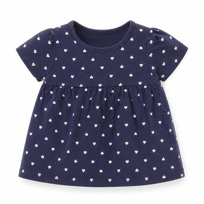 H&M Girls Blue Colourblock  Basic T-Shirt Size 3-6 Months