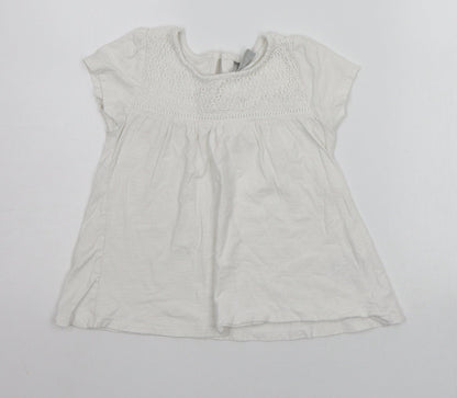 Matalan Girls White   Basic T-Shirt Size 6 Years