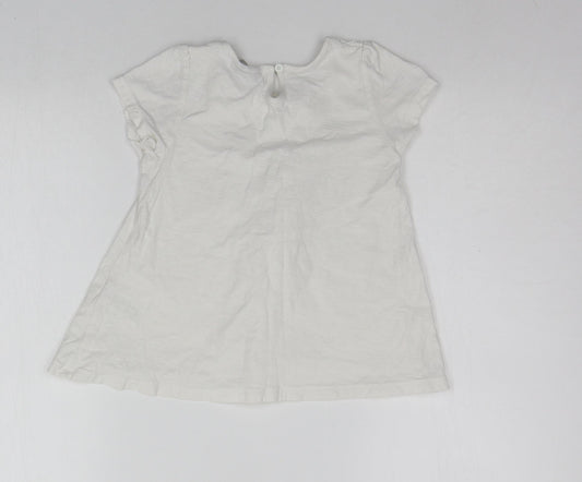 Matalan Girls White   Basic T-Shirt Size 6 Years