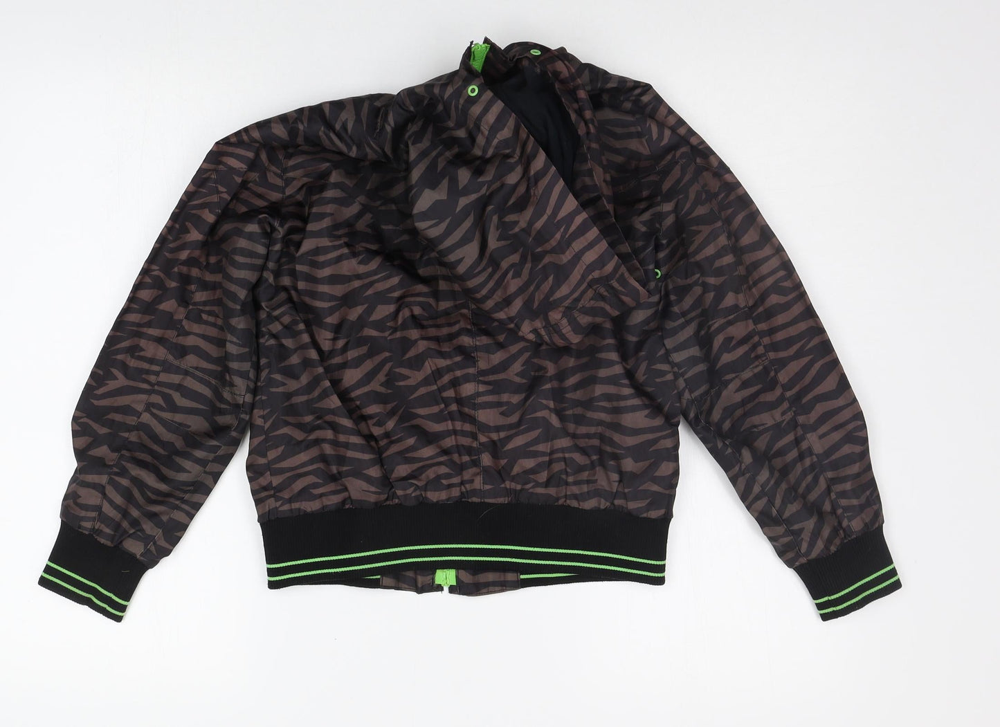 Preworn Boys Brown Striped  Jacket  Size 8 Years