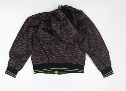 Preworn Boys Brown Striped  Jacket  Size 8 Years