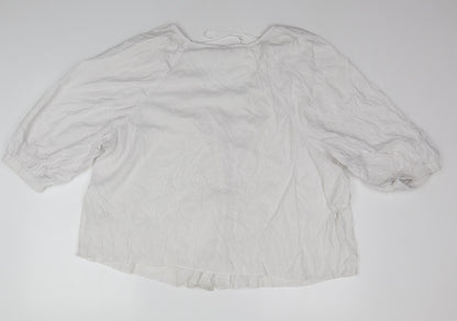 Womens UK Size 18 Marks and Spencer White Basic Button-Up