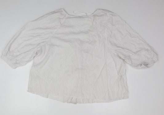 Womens UK Size 18 Marks and Spencer White Basic Button-Up
