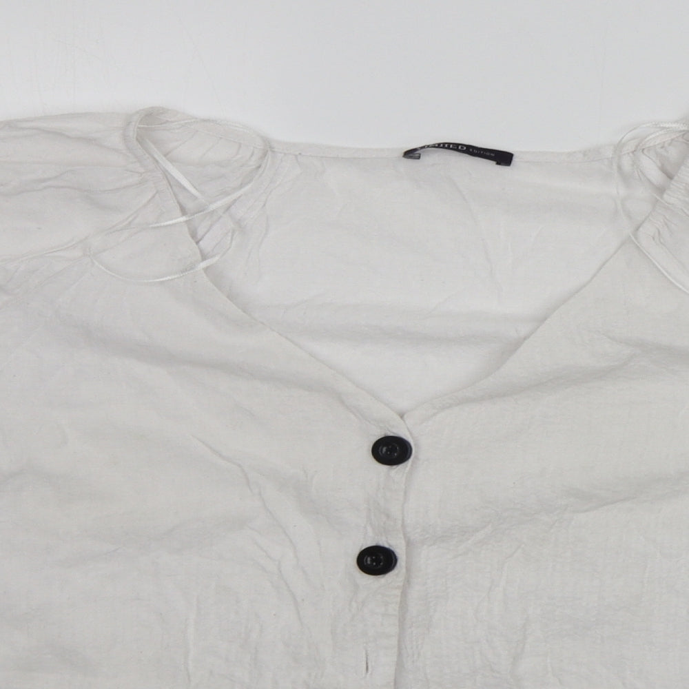 Womens UK Size 18 Marks and Spencer White Basic Button-Up