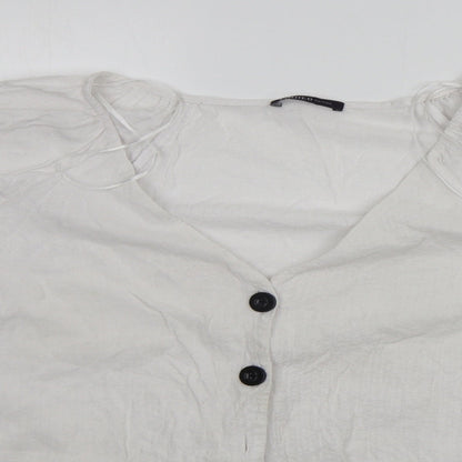 Womens UK Size 18 Marks and Spencer White Basic Button-Up