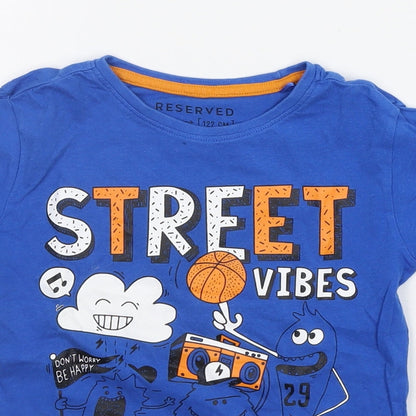 RESEVERED Girls Blue   Basic T-Shirt Size 7-8 Years