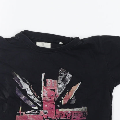 carr Boys Black   Basic T-Shirt Size 6-7 Years