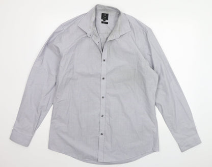 T&W Mens Grey    Button-Up Size 16.5