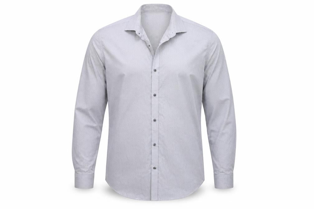 Mens UK Size 16.5 T&W Grey  Button-Up Long Sleeve Casual Shirt