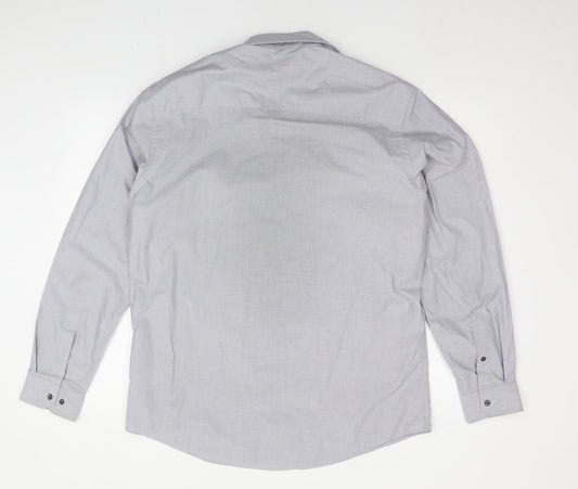 T&W Mens Grey    Button-Up Size 16.5