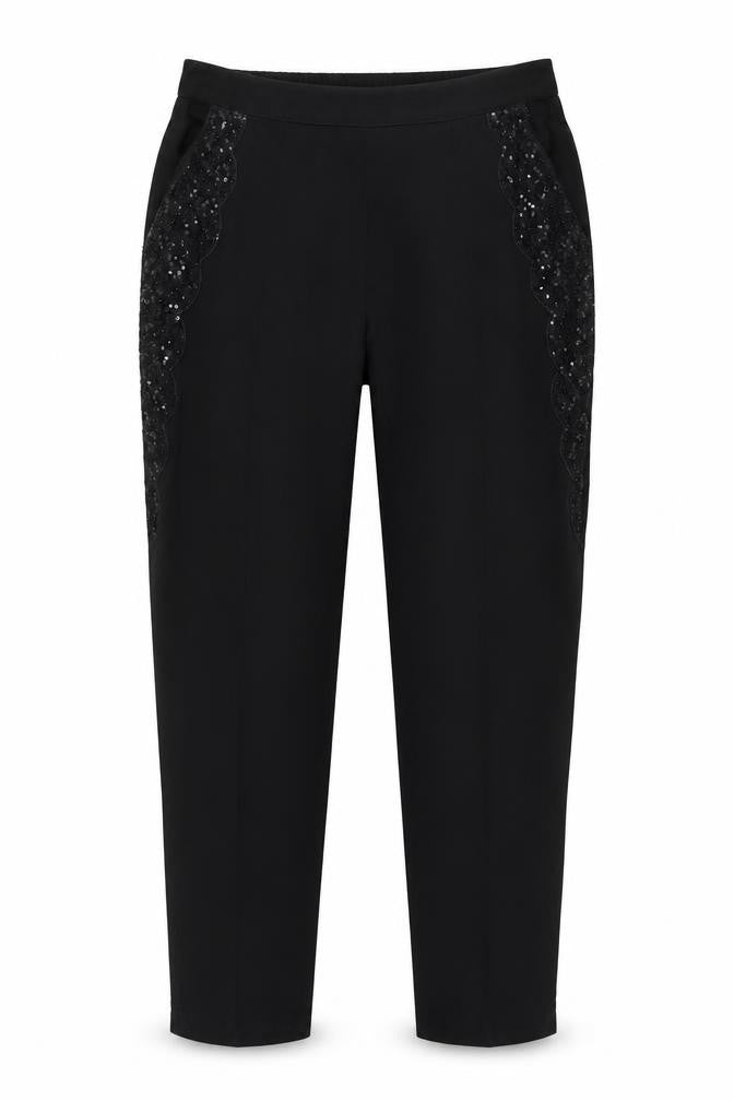 Womens UK Size 14 Nutmeg Regular Fit  Black Trousers