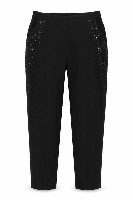 Womens UK Size 14 Nutmeg Regular Fit  Black Trousers