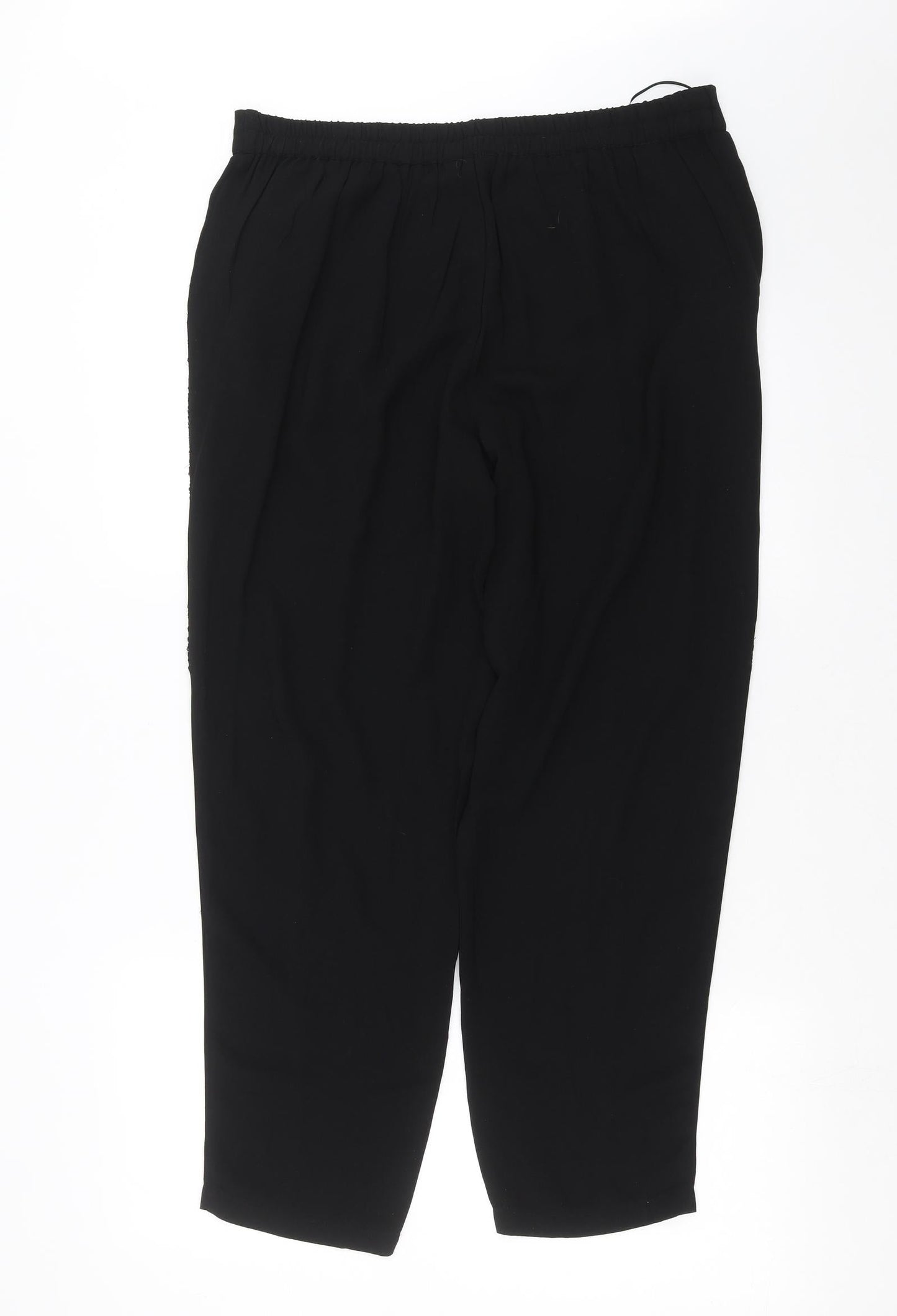 Nutmeg Womens Black   Trousers  Size 14 L27 in - beaded detail