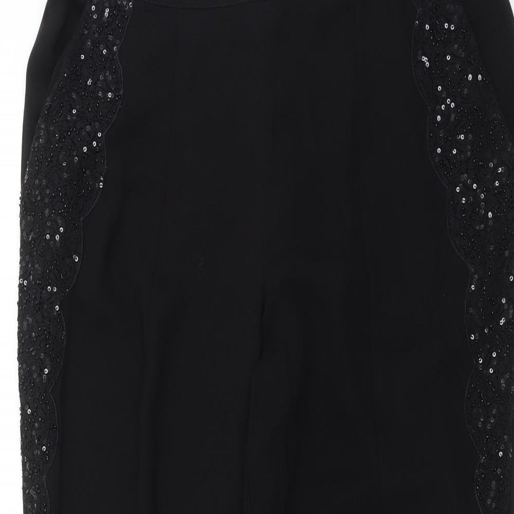 Nutmeg Womens Black   Trousers  Size 14 L27 in - beaded detail