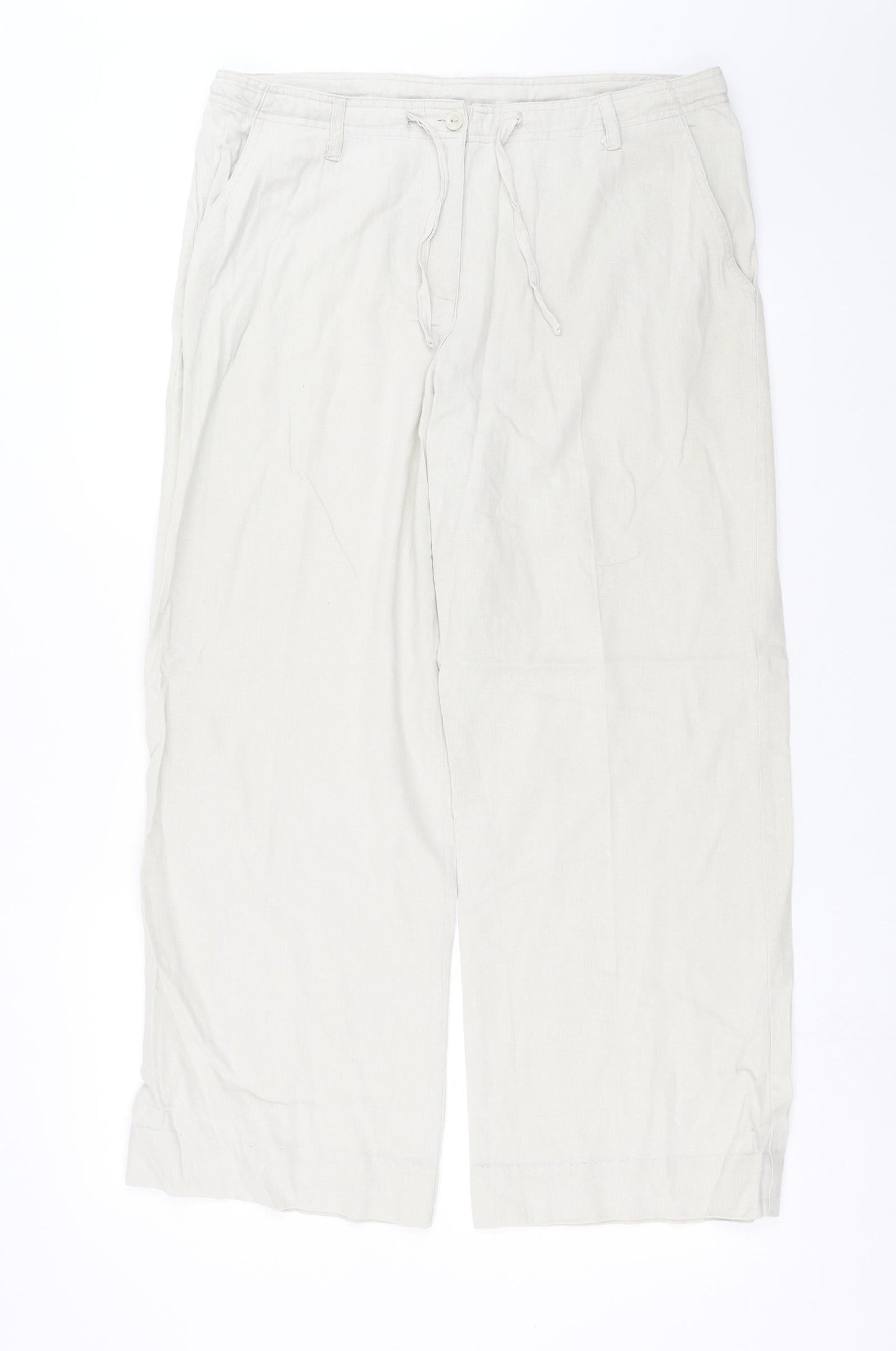 Womens UK Size 16 Mia Moda Regular Fit  Beige Trousers