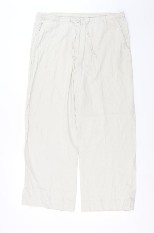 Womens UK Size 16 Mia Moda Regular Fit  Beige Trousers