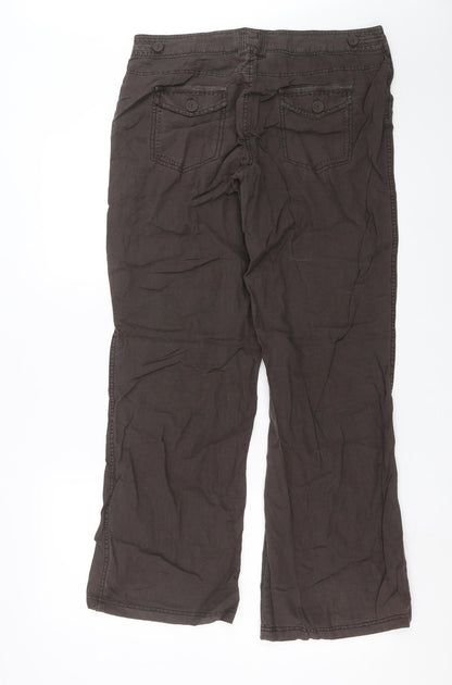 Womens UK Size 14 Preworn Regular Fit  Brown Trousers
