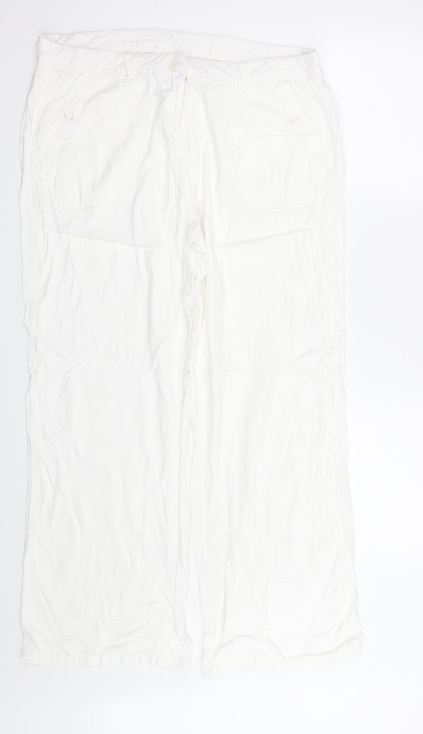 Womens UK Size 16 M&S Regular Fit  White Trousers