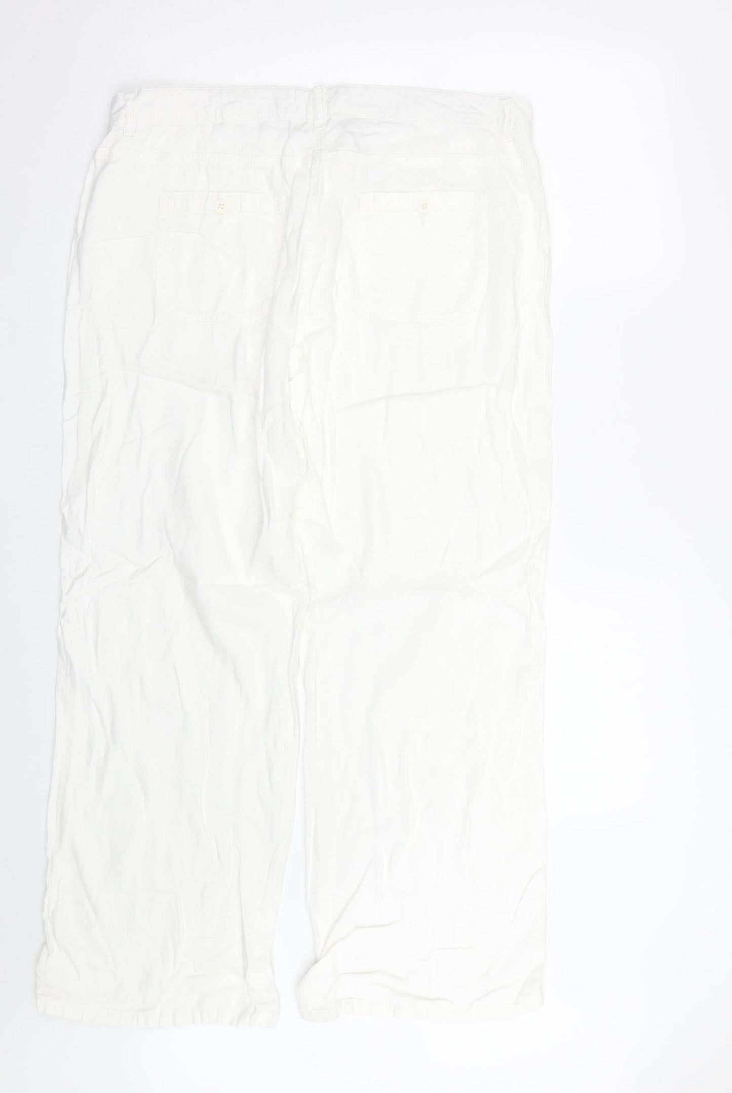 Womens UK Size 16 M&S Regular Fit  White Trousers