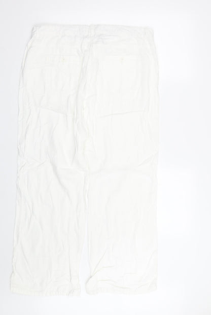 Womens UK Size 16 M&S Regular Fit  White Trousers