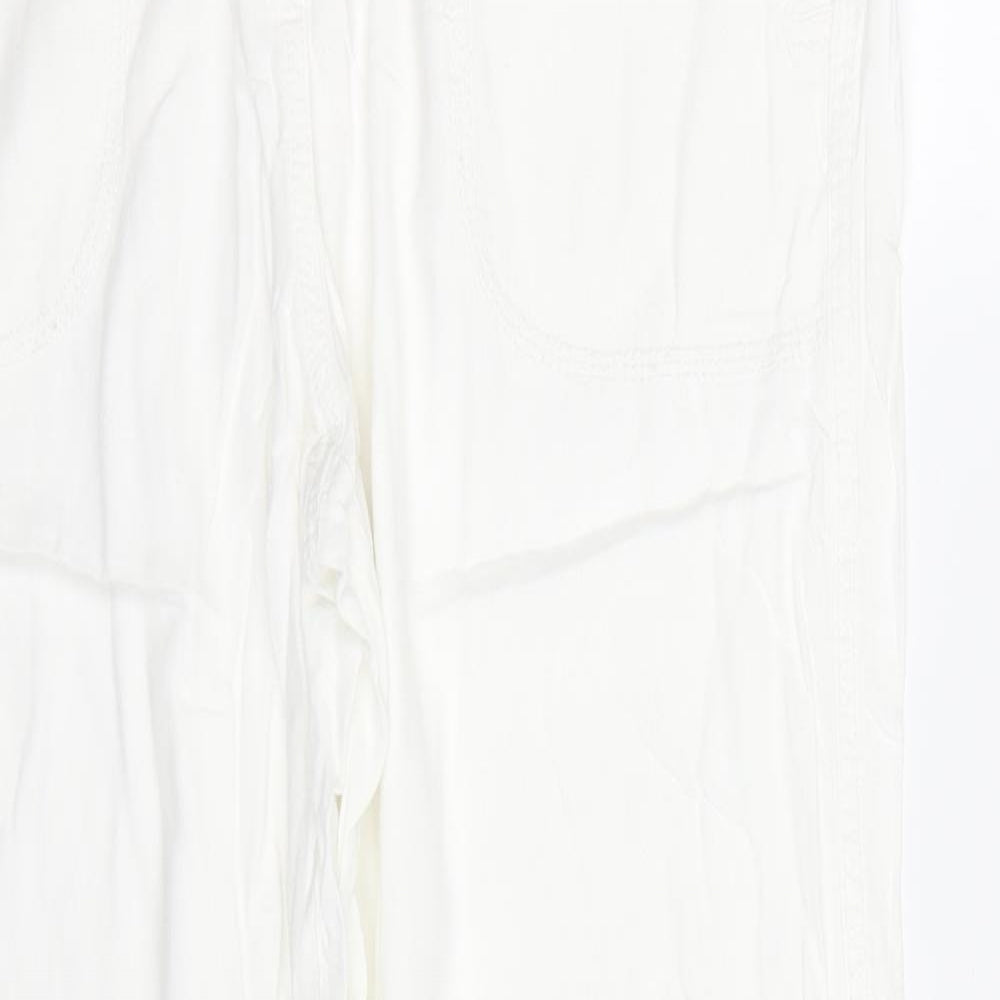 Womens UK Size 16 M&S Regular Fit  White Trousers