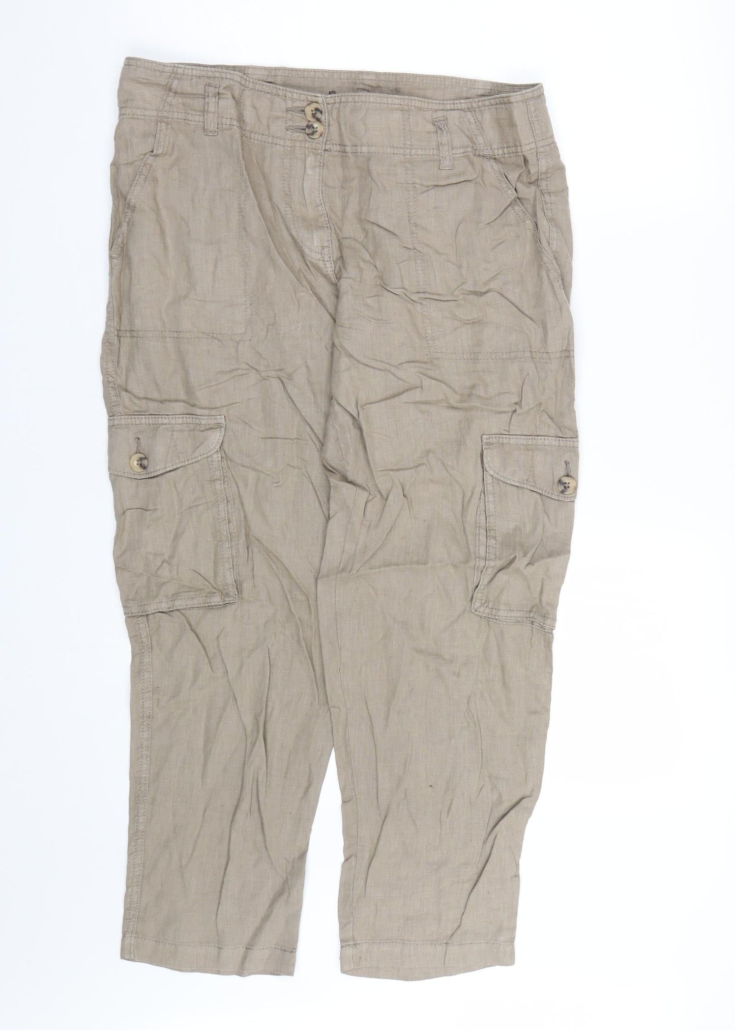 Womens UK Size 34 Preworn Regular Fit  Brown Trousers
