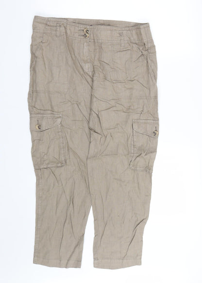 Womens UK Size 34 Preworn Regular Fit  Brown Trousers