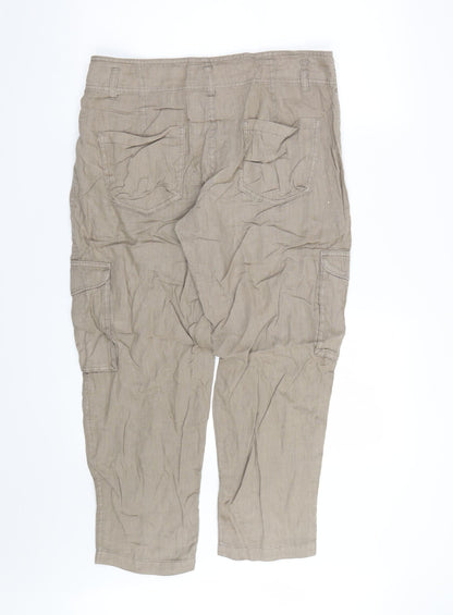 Womens UK Size 34 Preworn Regular Fit  Brown Trousers
