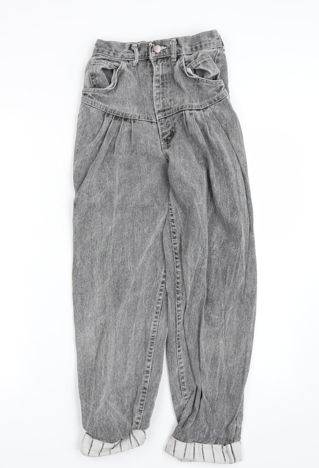 Womens UK Size 4 Preworn Regular Fit Straight Grey Jeans