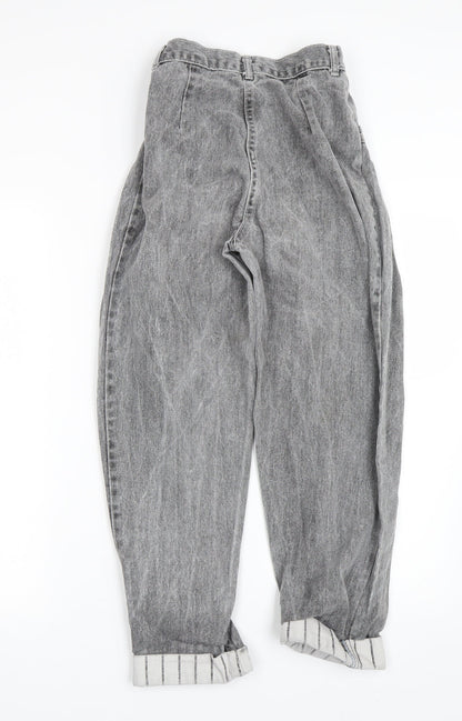 Womens UK Size 4 Preworn Regular Fit Straight Grey Jeans