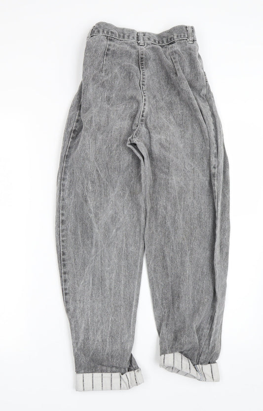 Womens UK Size 4 Preworn Regular Fit Straight Grey Jeans