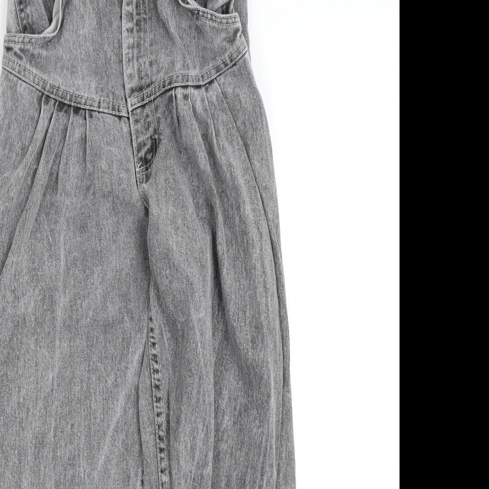 Womens UK Size 4 Preworn Regular Fit Straight Grey Jeans