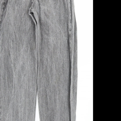 Womens UK Size 4 Preworn Regular Fit Straight Grey Jeans