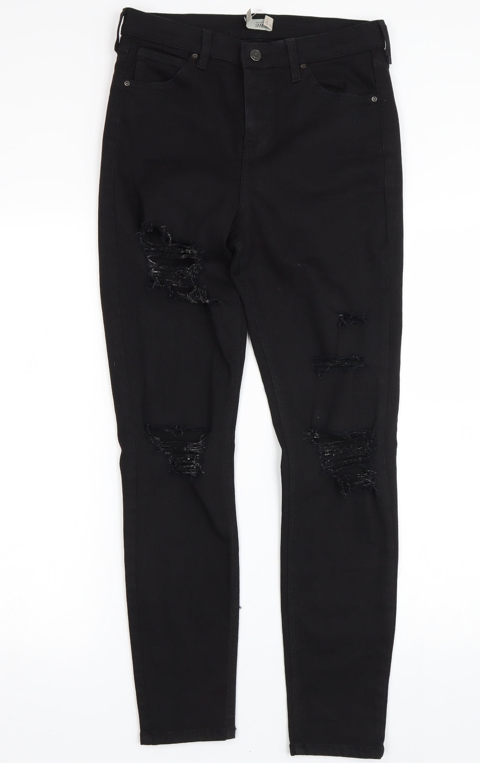 Topshop Womens Black  Denim Skinny Jeans Size 30 L27 in