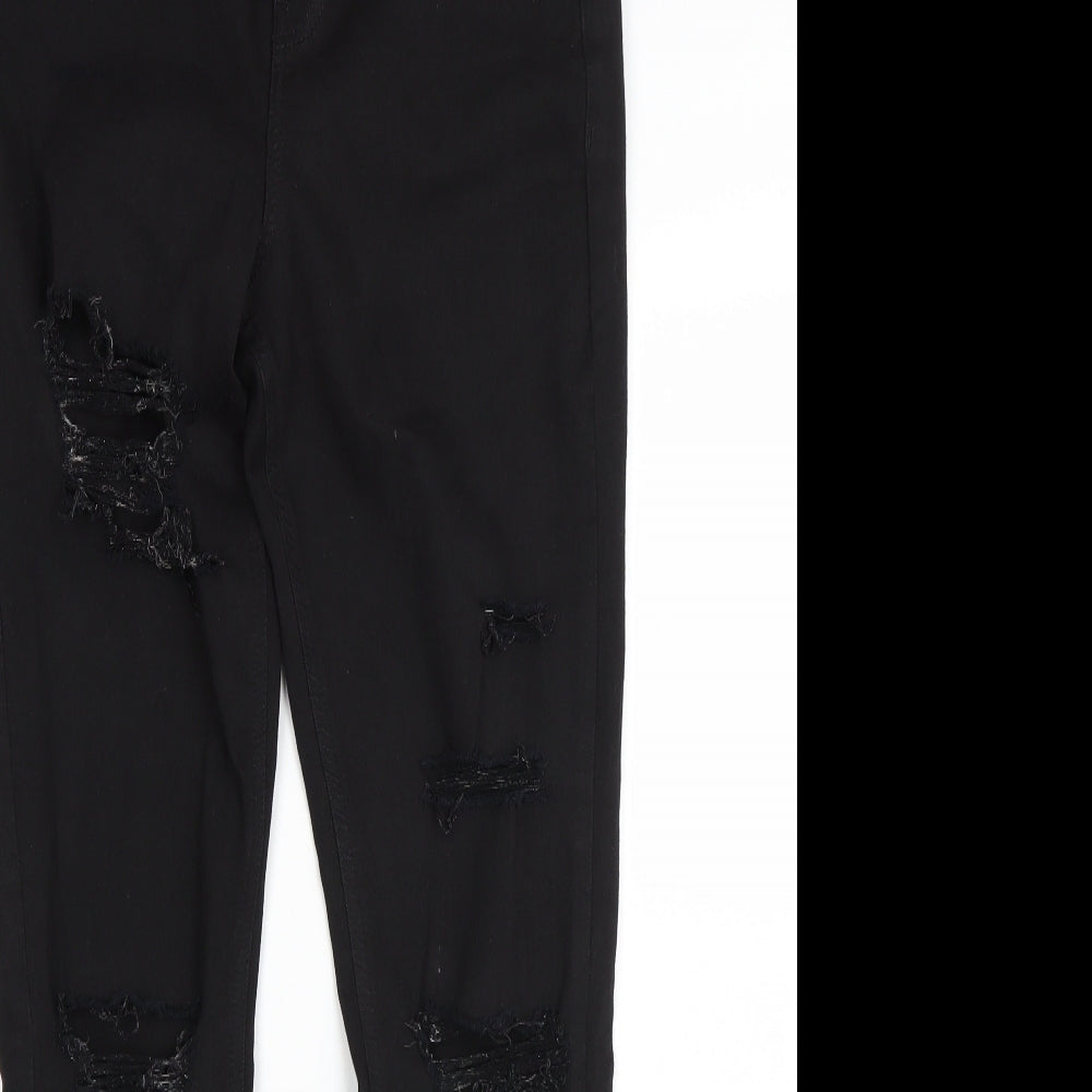 Topshop Womens Black  Denim Skinny Jeans Size 30 L27 in