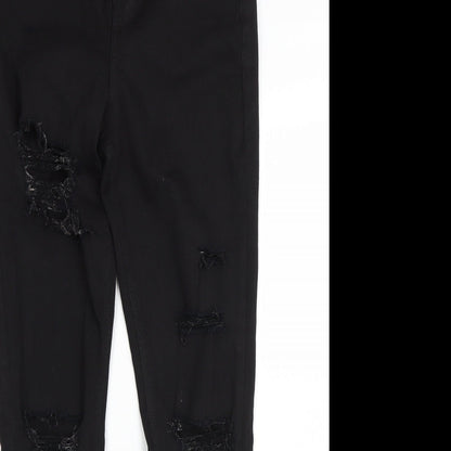Topshop Womens Black  Denim Skinny Jeans Size 30 L27 in