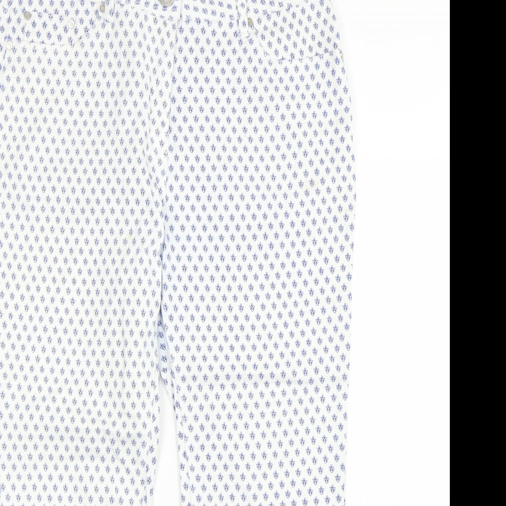 DASH Womens White Polka Dot Denim Skinny Jeans Size 10 L23 in