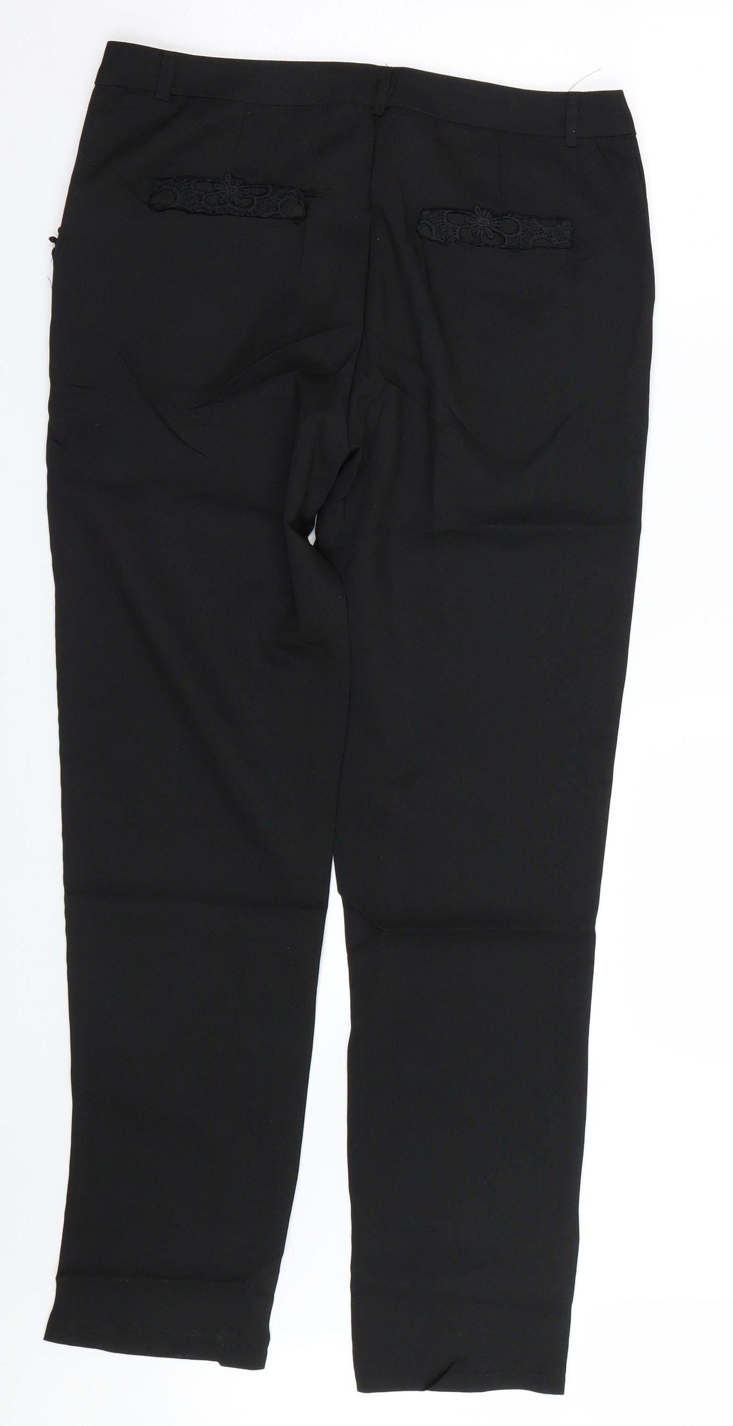 Womens UK Size XL Preworn Regular Fit  Black Trousers